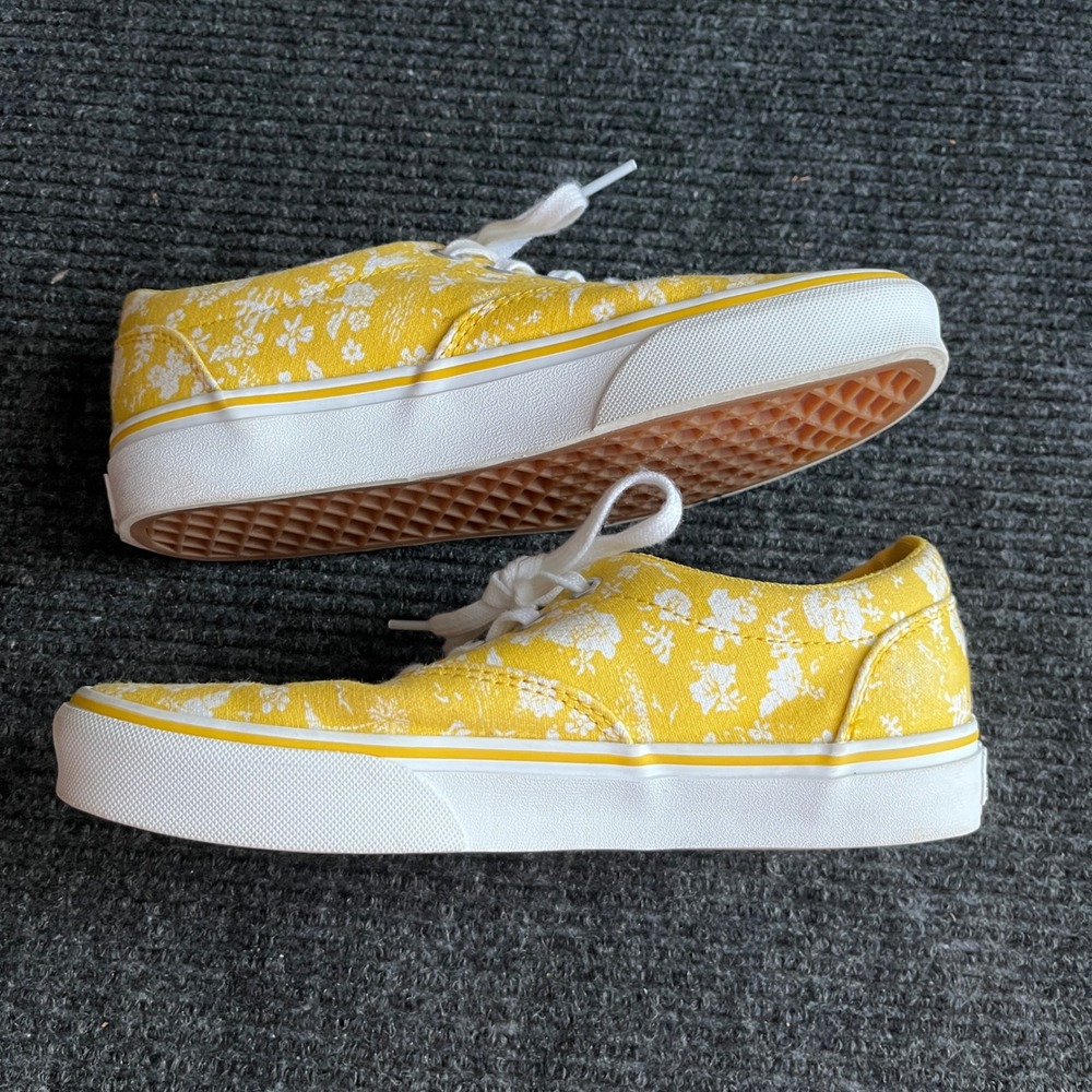 Vans Era Yellow Floral Canvas Low Top Sneakers Womens 6.0 White Botanical Print - Picture 7 of 8